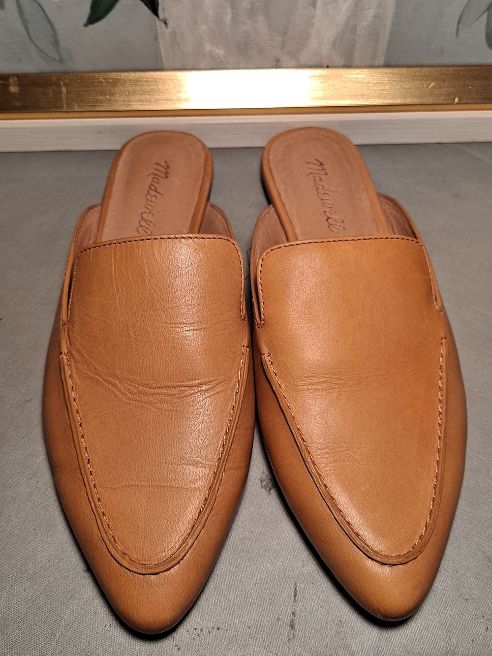 Madewell Frances Skimmer Mules Amber Tan Leather Slip-On Loafers 7.5 Casual